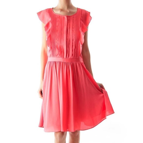Banana Republic Peach Ruffle Dress - Picture 1 of 3